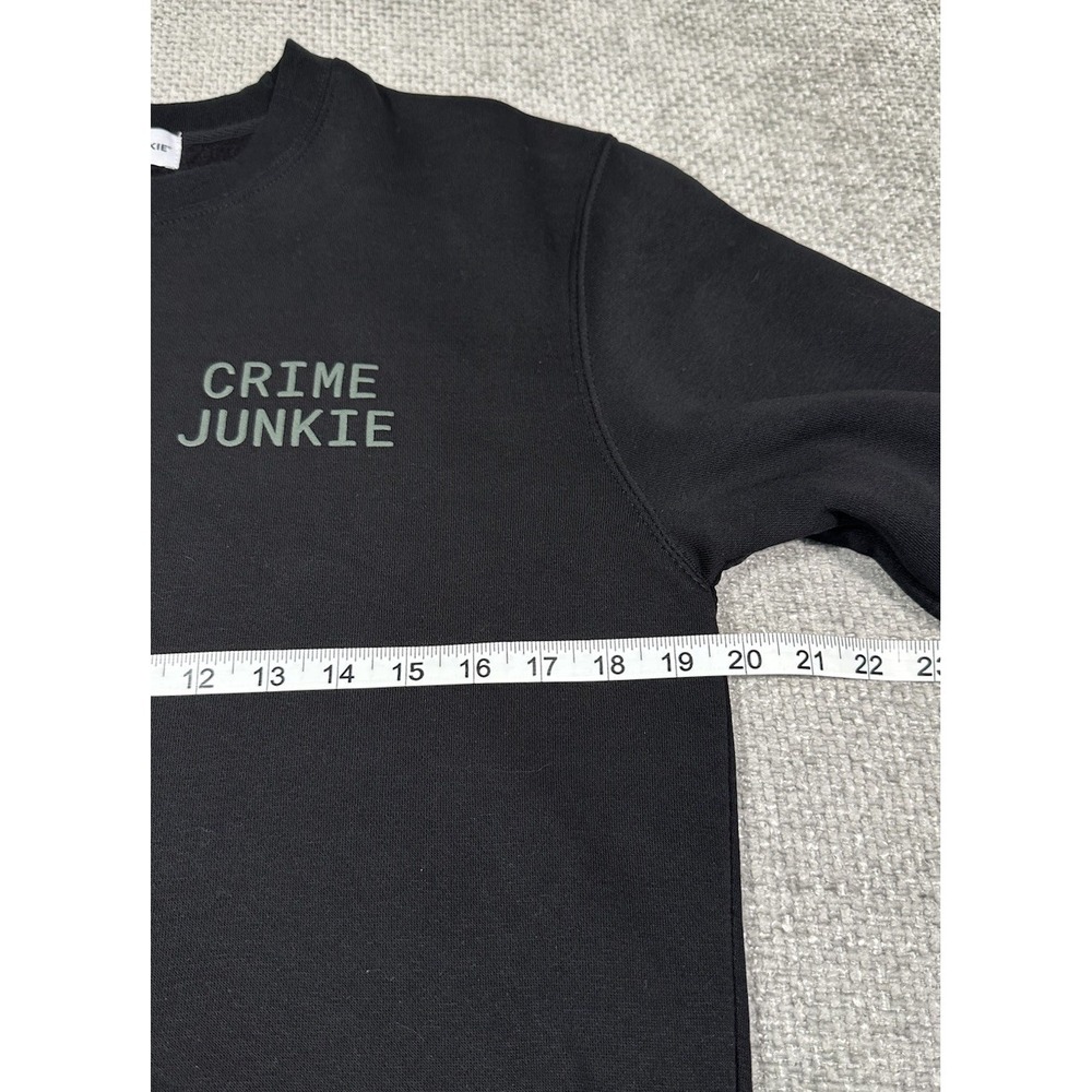 Crime Junkie Sweatshirt Adult Small Black Life Rule 10 Tour Podcast Crewneck - Picture 4 of 12